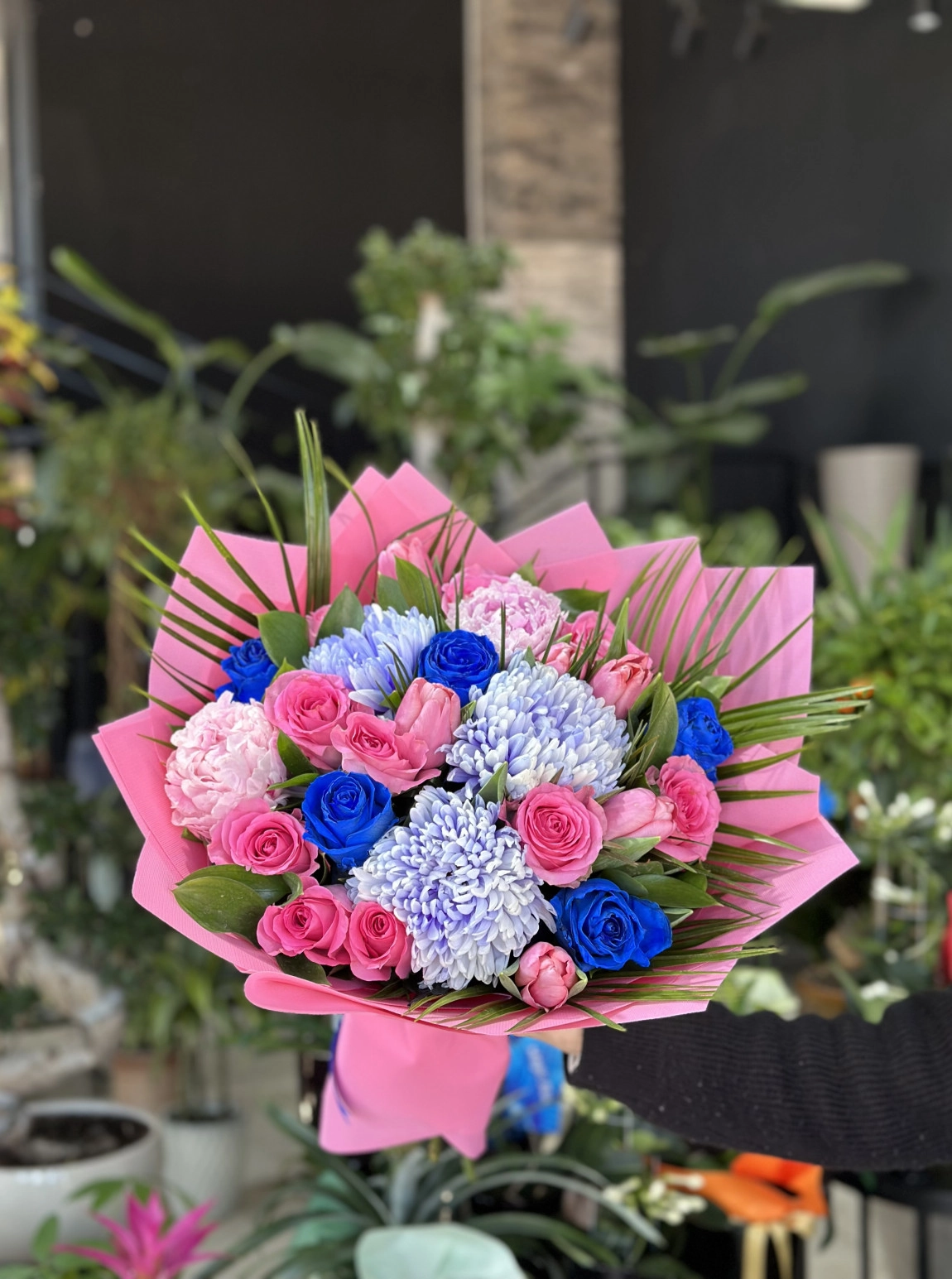 Azure Blush Peony Bouquet