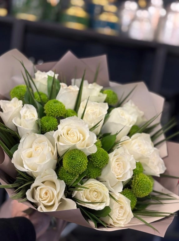 Pure White Rose Bouquet